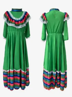 Mexican long skirt national costume Halloween Day of the Dead role play European and American stage big swing skirt