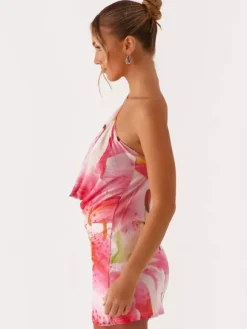 Midi Dress Floral Print Chiffon Chic Straps Neck Sleeveless Daily Summer Dresses