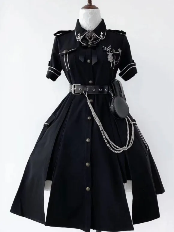 Military Lolita Dress Uniform Lolita Army Short Sleeves One Piece