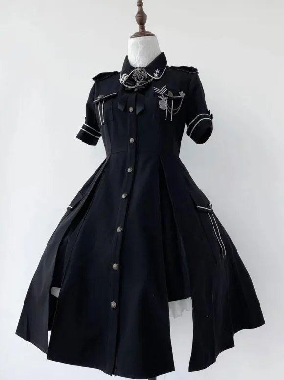 Military Lolita Dress Uniform Lolita Army Short Sleeves One Piece