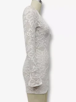 Mini Lace Dress With Cutout Long Sleeve High Neck Sexy Bodycon Club Dress For Women 2026