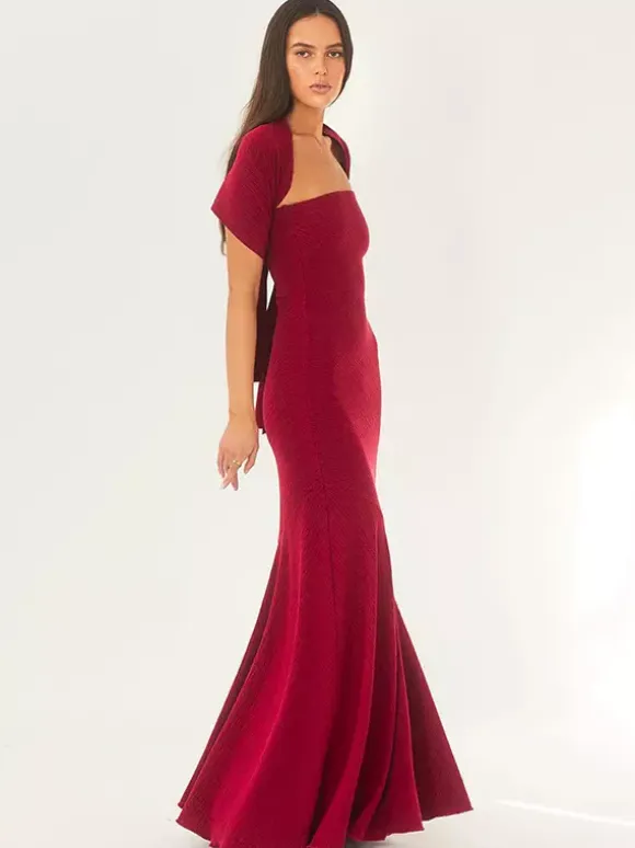 Minimalist Scarf Neck Strapless Dress For Women - Elegant Mermaid Maxi Gown - Spring Formal Evening Gala 2026