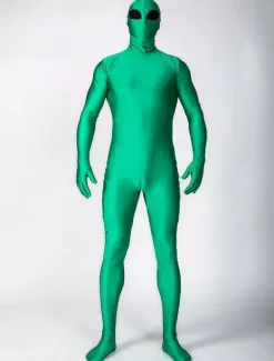 Monster Zentai Suits Morph Suit Green Alien Costume Lycra Spandex Fabric Zentai Suit Unisex Full Body Suit