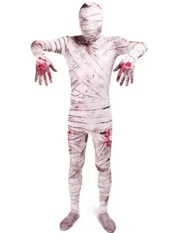 Monster Zentai Suits White Mummy Zentai Suit Full Body Lycra Spandex Bodysuit