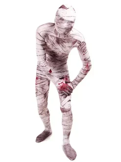 Monster Zentai Suits White Mummy Zentai Suit Full Body Lycra Spandex Bodysuit