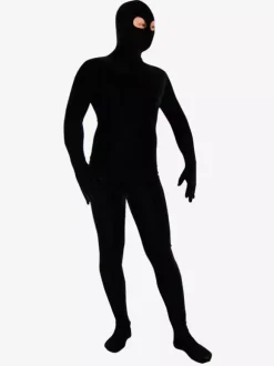 Morph Suit Black Lycra Spandex Catsuit with Eyes Opened