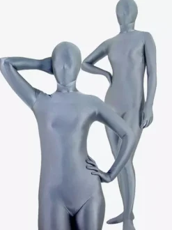 Morph Suit Grey Lycra Spandex Zentai Suit