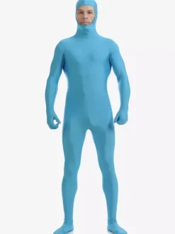 Morph Suit Light Sky Blue Open Face Zentai Suit Lycra Spandex Bodysuit Morphsuits