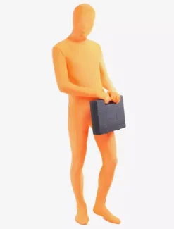 Morph Suit Orange Lycra Spandex Fabric Zentai Suit Unisex Full Body Suit