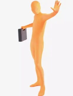 Morph Suit Orange Lycra Spandex Fabric Zentai Suit Unisex Full Body Suit
