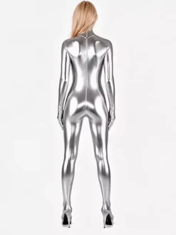 Morph Suit Silver Shiny Metallic Catsuit