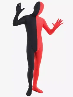 Morph Suit Black and Red Lycra Spandex Zentai Suit Unisex Full Body Suit