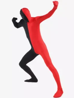 Morph Suit Black and Red Lycra Spandex Zentai Suit Unisex Full Body Suit