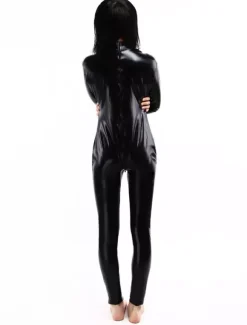 Morph Suit Black Shiny Metallic Catsuit