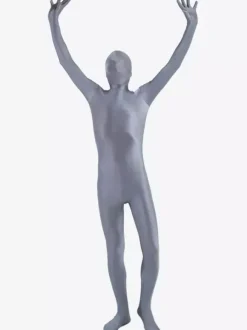 Morph Suit Classic Grey Zentai Suit Lycra Spandex Fabric Full Body Suit