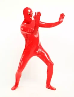 Morph Suit Red Unisex Open Mouth And Eyes Designed PVC BodySuit Clothes Costumes
