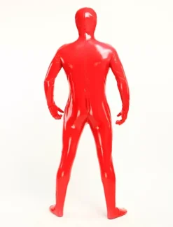 Morph Suit Red Unisex Open Mouth And Eyes Designed PVC BodySuit Clothes Costumes