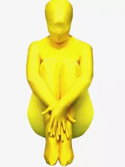 Morph Suit Unisex Yellow Lycra Spandex Zentai Suit