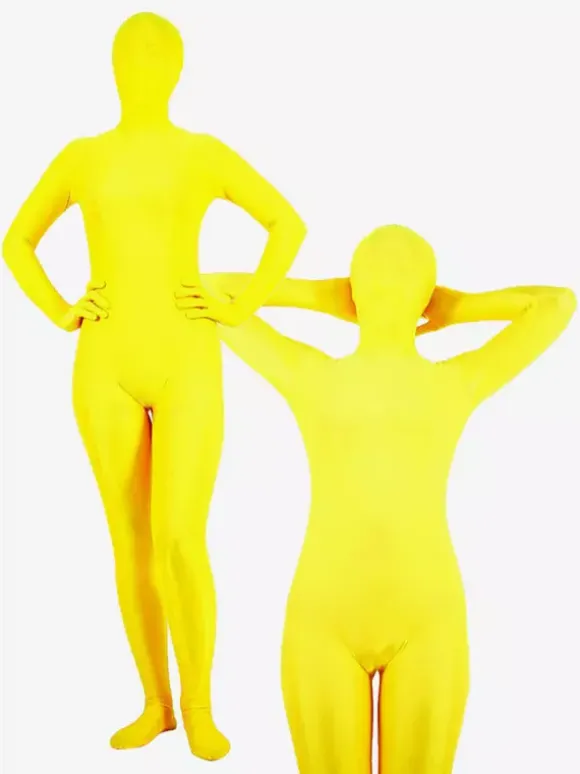 Morph Suit Unisex Yellow Lycra Spandex Zentai Suit