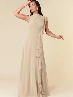 Mother Dress High Collar Sleeveless A-Line Pleated Wedding Guest Dresses