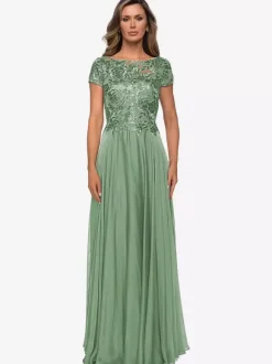 Mother Dress Jewel Neck Short Sleeves A-Line Lace Wedding Guest Dresses