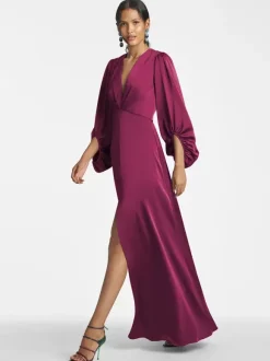 Mother Dress V-Neck 3/4 Length Sleeves A-Line Floor-Length Guest Dresses For Wedding