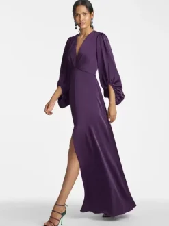 Mother Dress V-Neck 3/4 Length Sleeves A-Line Floor-Length Guest Dresses For Wedding