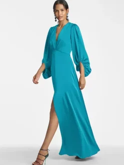 Mother Dress V-Neck 3/4 Length Sleeves A-Line Floor-Length Guest Dresses For Wedding