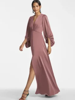 Mother Dress V-Neck 3/4 Length Sleeves A-Line Floor-Length Guest Dresses For Wedding