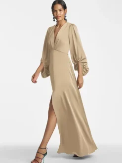 Mother Dress V-Neck 3/4 Length Sleeves A-Line Floor-Length Guest Dresses For Wedding