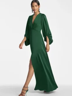 Mother Dress V-Neck 3/4 Length Sleeves A-Line Floor-Length Guest Dresses For Wedding