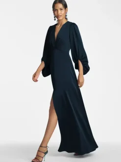 Mother Dress V-Neck 3/4 Length Sleeves A-Line Floor-Length Guest Dresses For Wedding