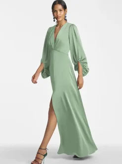 Mother Dress V-Neck 3/4 Length Sleeves A-Line Floor-Length Guest Dresses For Wedding