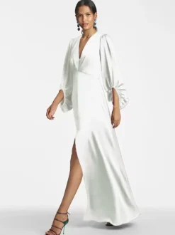 Mother Dress V-Neck 3/4 Length Sleeves A-Line Floor-Length Guest Dresses For Wedding