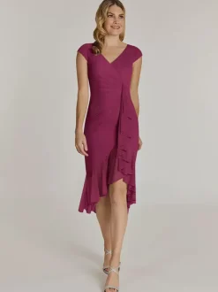 Mother Dress V-Neck Short Sleeves Short Pleated Wedding Guest Dresses