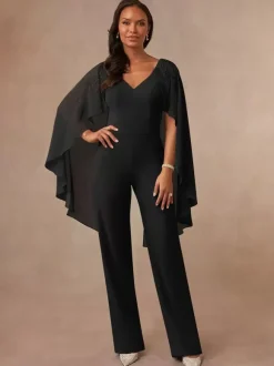 Mother Dress V-Neck Sleeveless Jumpsuit Applique Floor-Length Wedding Guest Dresses
