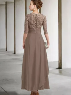 Mother Dress Jewel Neck Sleeveless A-Line Lace Ankle-Length Guest Dresses For Wedding Free Customization