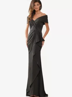 Mother Dress Off-The-Shoulder Sleeveless Mermaid Applique Floor-Length Wedding Guest Dresses