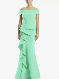 Mother Dress Off-The-Shoulder Sleeveless Mermaid Ruffles Wedding Guest Dresses