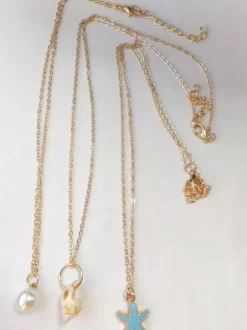 Necklace Pearl Shell Layered Beach Necklace