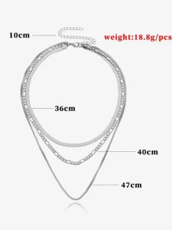 Necklace Multi-Layer Hip Hop Bright Chain Clothing Gift Necklace