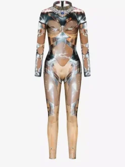Neon Bodysuit Costumes Costumes 3D Digital Printing Uv Glow Bodysuit Catsuits & Zentai Halloween Cosplay Costume Polyester Halloween