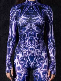 Neon Bodysuit Costumes Costumes 3D Digital Printing Uv Glow Bodysuit Catsuits & Zentai Halloween Cosplay Costume Polyester Halloween