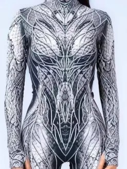 Neon Bodysuit Costumes Costumes 3D Digital Printing Uv Glow Bodysuit Catsuits & Zentai Halloween Cosplay Costume Polyester Halloween
