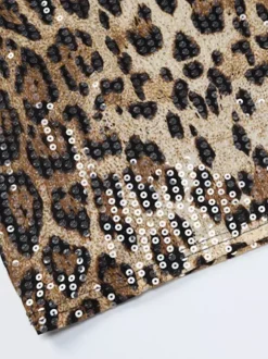 Night Out Dresses Leopard Leopard Print Sleeveless Straps Neck Summer Dress
