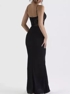 Night Out Dresses Black Sleeveless Straps Neck Summer Dress