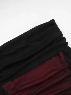Night Out Dresses Burgundy Long Sleeves Off-The-Shoulder Summer Dress