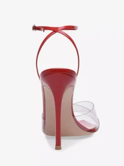 Nude High Heel Sandals Open Toe Transparent Stiletto Heel Dress Shoes