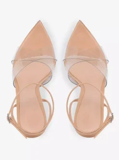 Nude High Heel Sandals Open Toe Transparent Stiletto Heel Dress Shoes