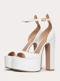 Nude High Heel Sandals Platform Open Toe Ankle Strap Party Prom Shoes
